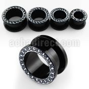 ftaf black acrylic screw fit tunnel with celtic circle logo