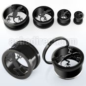 ftliz black pvd 316l steel screw fit tunnel with lizard