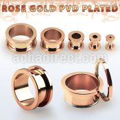 fttpg rose gold pvd plated surgical steel screw fit flesh tunnel
