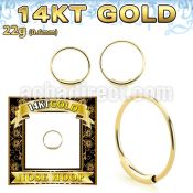 g14end solid 14k gold endless nose hoop w an outer diameter