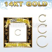 gcln20 solid 14k gold fake nose clip