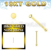 ggbrd1 18k gold nose bone 22g plain gold round top