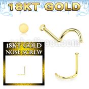 ggsrd1 18k gold nose screw 22g plain gold round top