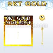 gnbb9 9kt gold nose bone w a 1.5mm plain gold ball shaped top