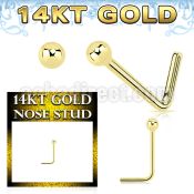 gnsb1 14k gold nose stud 22g a plain ball top