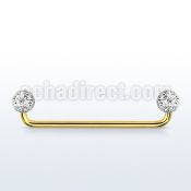 gold  90 316l steel surface barbell w ferido balls