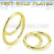 gpsea18 18k gold plated silver seamless nose ring moon