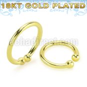 gpsepm 18k gold plated silver fake septum ring plain