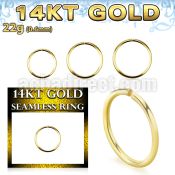 gsel22 14k gold seamless nose ring 22g