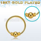 hr17rg gold plated silver seamless nose hoop w a balinese wire