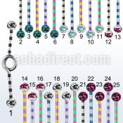 idbtfr5c pvd 316l steel industrial loop barbell with dotted balls