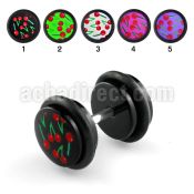 ilagr1 black acrylic fake plug with cherries logo o rings