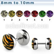 ilpa 316l steel fake plug with tiger fur logo without o ring