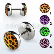 ilpb 316l steel fake plug with leopard logo without o ring