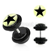 ilvgr14 acrylic fake plug with b w star logo with o rings