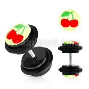ilvgr19 black acrylic fake plug with cherry logo with o rings