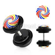 ilvgr22 acrylic fake plug with spiral colors with o rings
