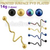 intefo5 black steel industrial heart beat barbell frosted balls