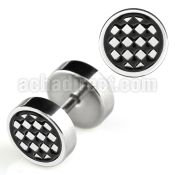 ip15 high polished steel fake plug w checkered board logo