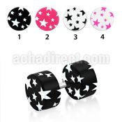 ipaa acrylic fake plug with cute multi star design