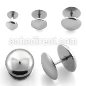 iphb high polished surgical steel fake plug with dome parts