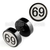 ipls10 black anodized fake plug with 69 logo on one side