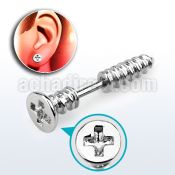 ipscrew 316l steel fake plug with post w one cross screw top