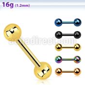 iptb4 anodized 316l steel fake plug w two 4mm ball shaped ends