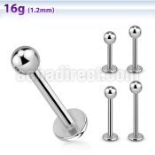 lbb3 6mm 16mm of surgical steel labret with 3mm ball