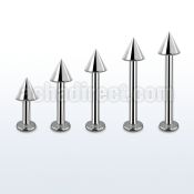 lbcn4 surgical steel labret with 4mm cone length 6mm 12mm