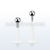 lbib2 bio flexible labret with a 2mm push in steel ball