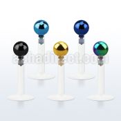 lbitb clear bio flexible labret with 3mm anodized ball