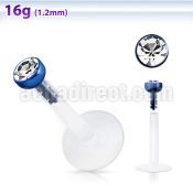 lbitj bio flexible labret with bezel ball in flat anodized top
