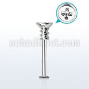 lbscw2 316l steel labret with a cross screw top