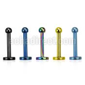 lbtb2 anodized surgical steel labret with a 2mm ball