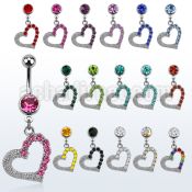 mcdhrc4 steel belly banana w a dangling crystal studded heart