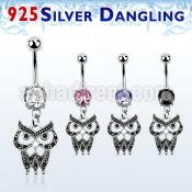 mcdvd21 steel belly banana w and a sterling silver owl dangling