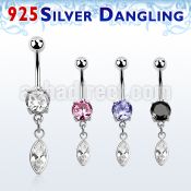 mcdvd29 steel belly banana w prong set cz marqui shaped cz