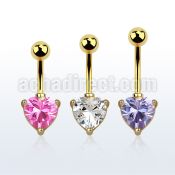 mdgz524 anodized 316l steel belly banana w 7mm heart cz stone