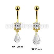 mdk710 gold anodized steel belly banana cz drop