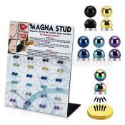 mg102 board of half ball anodized steel magnetic labret studs