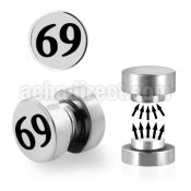 mip12 316l steel magnetic fake plug with 69 logo