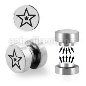mip8 316l steel magnetic fake plug with star logo