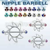 mjnp103 nipple shield w 316l steel barbell w multi jewel balls