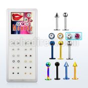 mlbx box polished anodized steel monroe labrets w tops