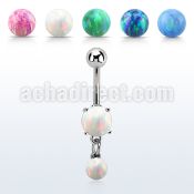 moopb5 steel belly banana w 7mm opal dangling 5mm opal ball