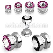 mpgcb magnetic fake plug w ferido clear swarovski crystal
