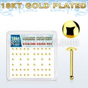 nbmx3rg 18k gold plated silver nose bones w 2mm flat round tops