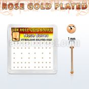 nbmx5rs silver nose bones w rose gold plating 1mm flat tops