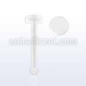 nbrtd clear flex nose bone retainer w 2mm flat disk shaped top